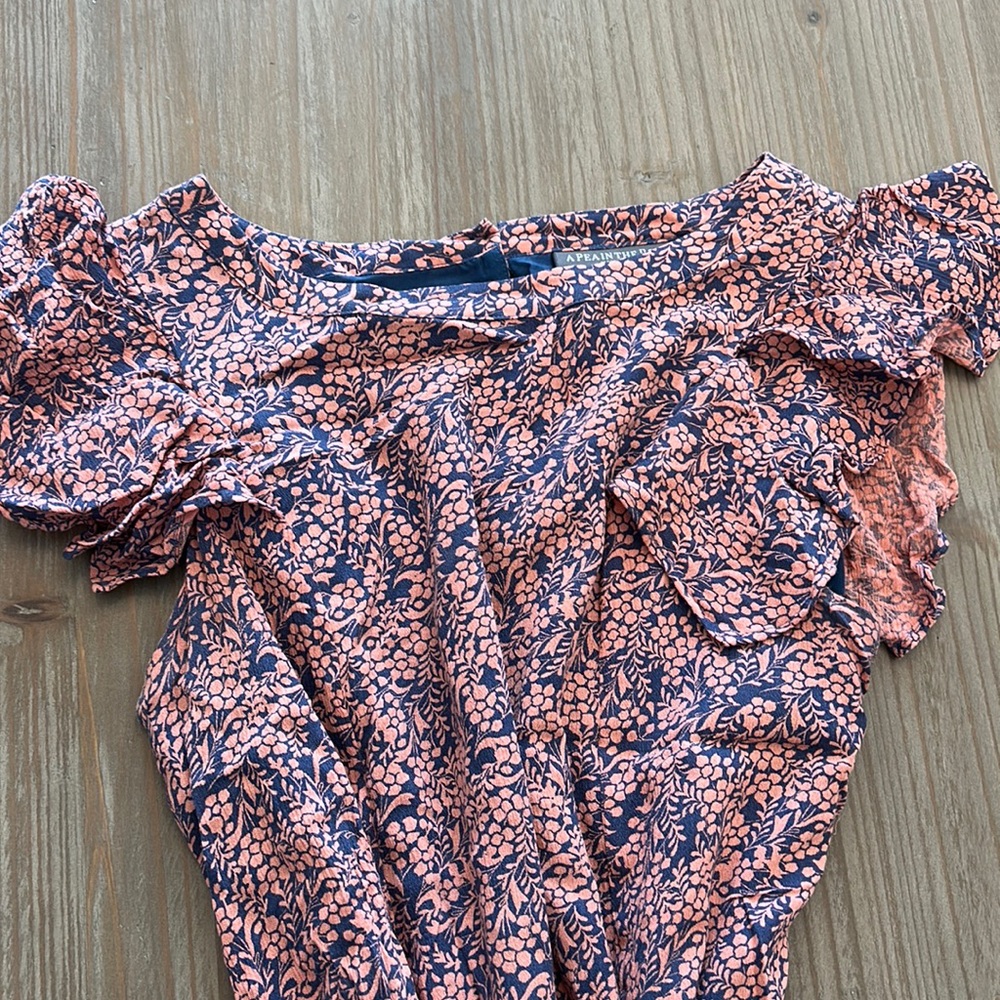 Pink and blue floral maternity dress